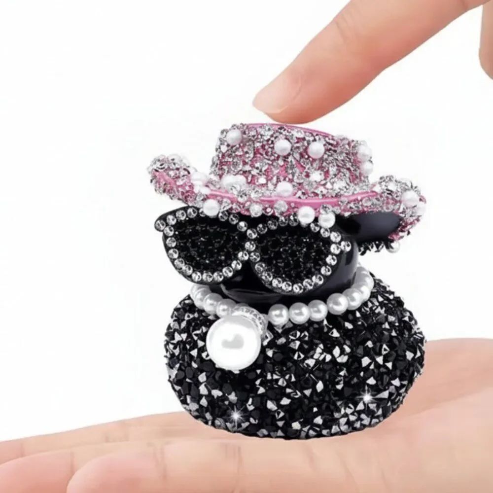 NWT Rhinestone Cowgirl Rubber Duck Car Dashboard Ornament Sparkly Bling Gift